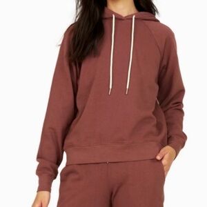 MATE the Label Organic Terry Raglan Hoodie in Plum - S